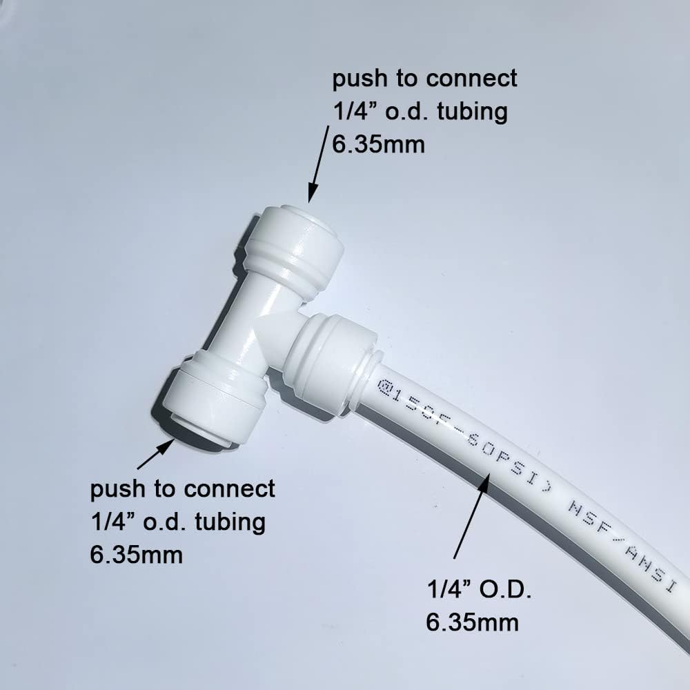 Malida 1/4 Tee 3 Way Tube Quick Connect Push Fit RO Water Reverse Osmosis System Set of 10 image number 1