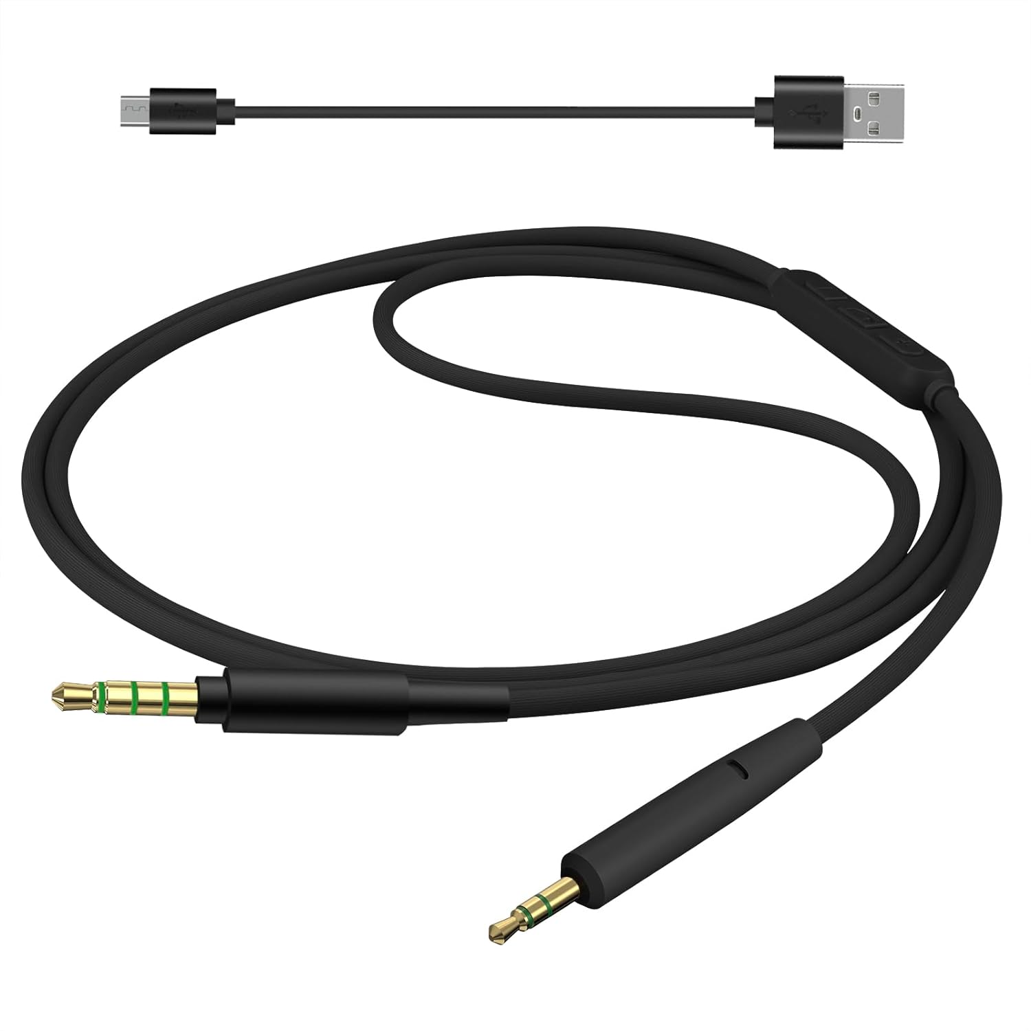 Geekria Audio Cable with Mic Compatible with Bose Qc45/Qcultraii/Qc35Ii/Qc25 Headphones, 2.5Mm to 3.5Mm Replacement Stereo Cord with Inline Microphone and Volume Control (4 Ft / 1.2 M) - Black image number 5