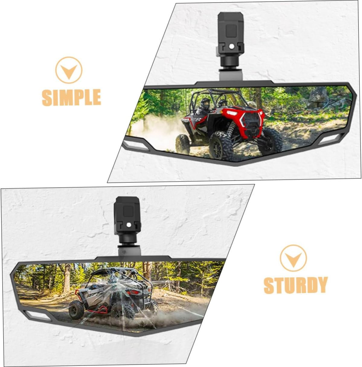 Cabilock Atv Rear View Mirror with Abs Clamp Blind Spot Auxiliary Mirror for Utv and All- Vehicles Compatible image number 5