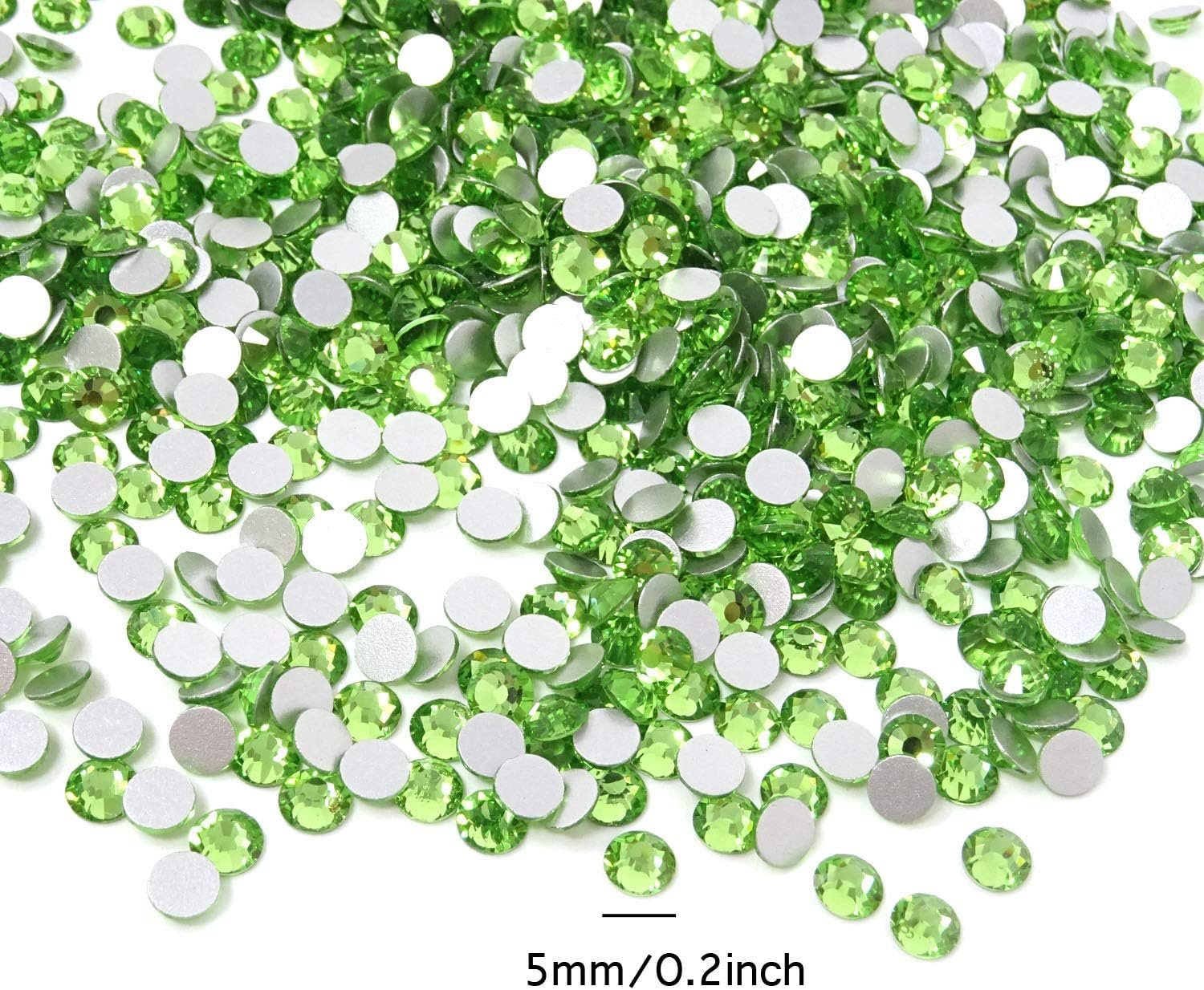 Honbay 1440PCS 5Mm Ss20 Sparkly round Flatback Rhinestones Crystals, Non-Self-Adhesive (Light Green) - Dark Purple image number 5