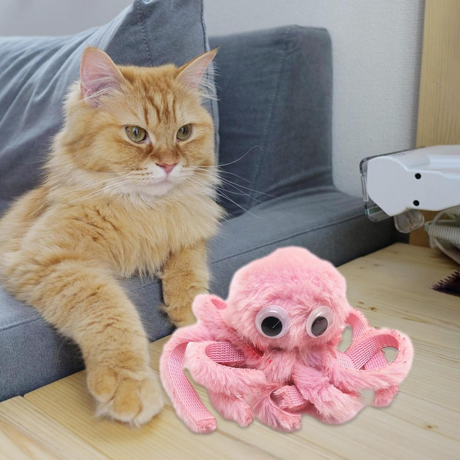Cartoon Octopus Cat Teething Toys - Octopus Chew Toy, Cartoon Cat Toy | Soft Pet Toy Octopus Catnip Toy, Soft Pet Toy Kitten Chew Toys, for Pet, Plush Cat Toys Kitten Teething Indoor Cata - Purple image number 3