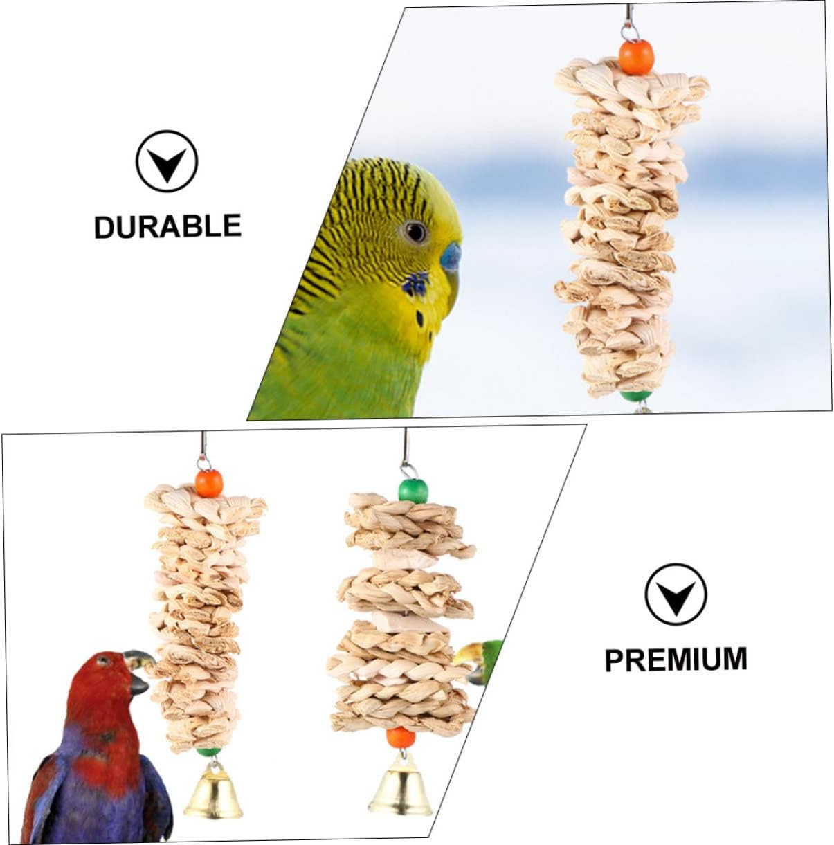 DINHEAROM 3Pcs Fun Bird Cuttlebone Toy for Parrots Parakeets Cockatiels Bite-Resistant Decorative image number 5