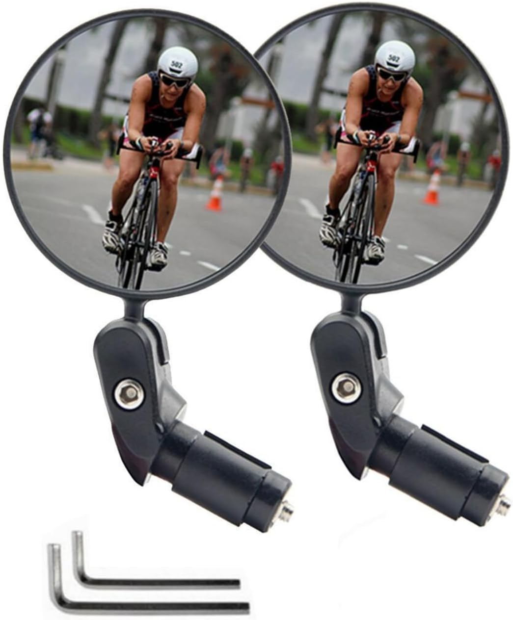 MEZOKUCEL 2 Pieces Bike Mirror 360&deg;Rotation Adjustable Wide Angle Mirror HD Safety Bicycle Mirror Universal Bicycle Convex Mirror Safe Rear View Cycling Mirror for Mountain Road Bikes MTB image number 6