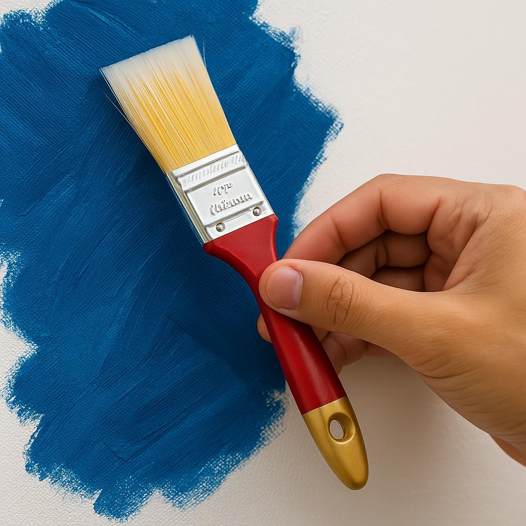 Pro 5-Piece Paint Brush Set for Art & DIY &ndash; Red Handle Flat & Angle Brushes (0.5&rdquo; to 2.5&rdquo;) for Acrylic, Oil, Latex Paint &ndash; Use on Canvas, Walls, Trim, Crafts, Furniture & Home Projects image number 4