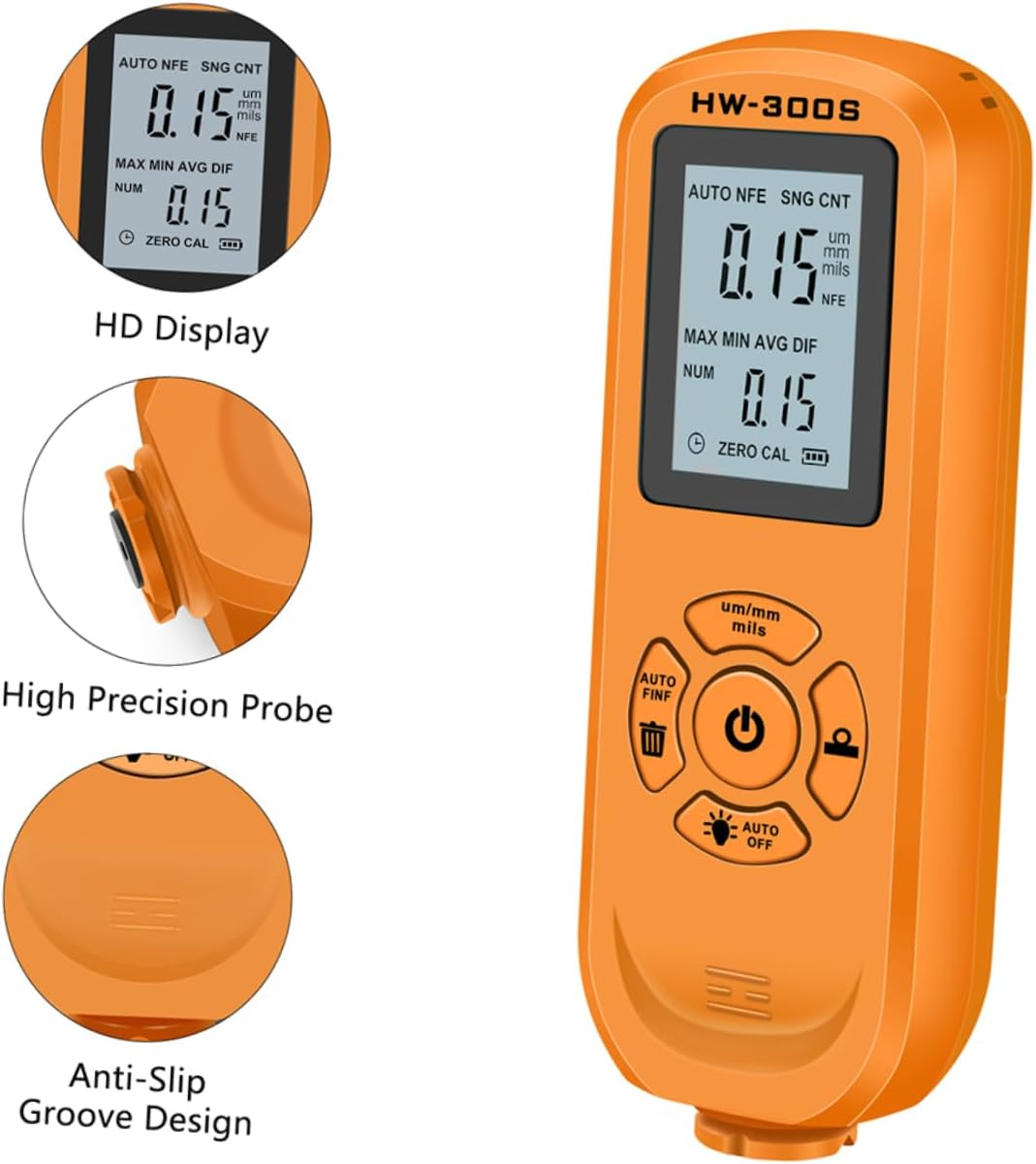 Car Coated Thickness Tester Automotive Paint Gauge Digital Display 0-2000&Mu;m Measurement Range Lightweight and Easy to Use image number 3
