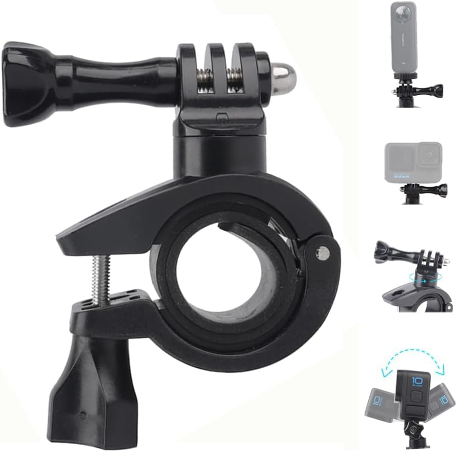 HUATEEN Action Camera Handlebar Mount,Aluminium Alloy 20-36Mm Adjustable Bike/Motorcycle Headset Adapter | Go Pro-Compatible Cycling Stabiliser for Rough Terrain image number 5