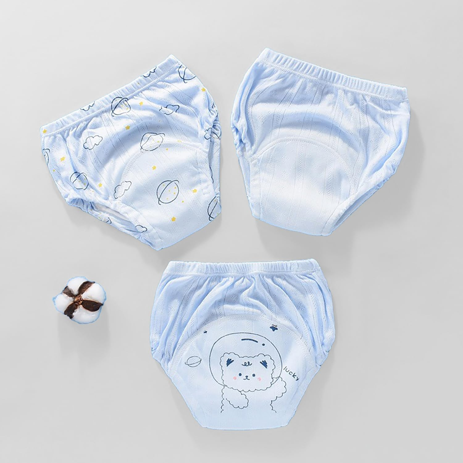 ZONEY 6 Packs Training Pants, Baby Boys Girls Underwear Cute Cartoon Toddler Potty Leak-Proof Cotton Training Pants, Summer Washable Baby Training Breathable Diaper Pants,Suitable for 1-3 Years (B, S) image number 3