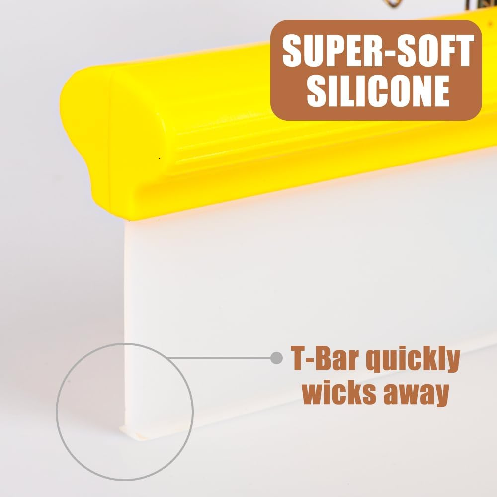 12-Inch Silicone Car Squeegee - Automotive Water Wiper for Drying, Flexible T-Bar Water Blade for Windshield, Glass, Window, Mirror, Bathroom image number 5
