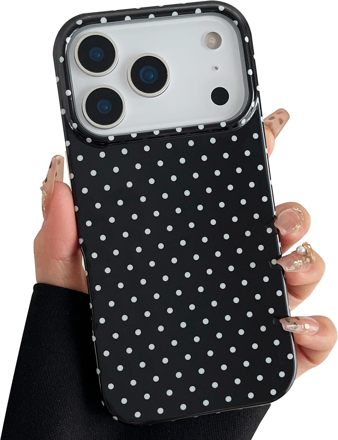 TQLGY for Iphone 15 Case Cute Polka Dot Phone Case Soft TPU Slim Shockproof Protective Cover for Women Girls, Pink