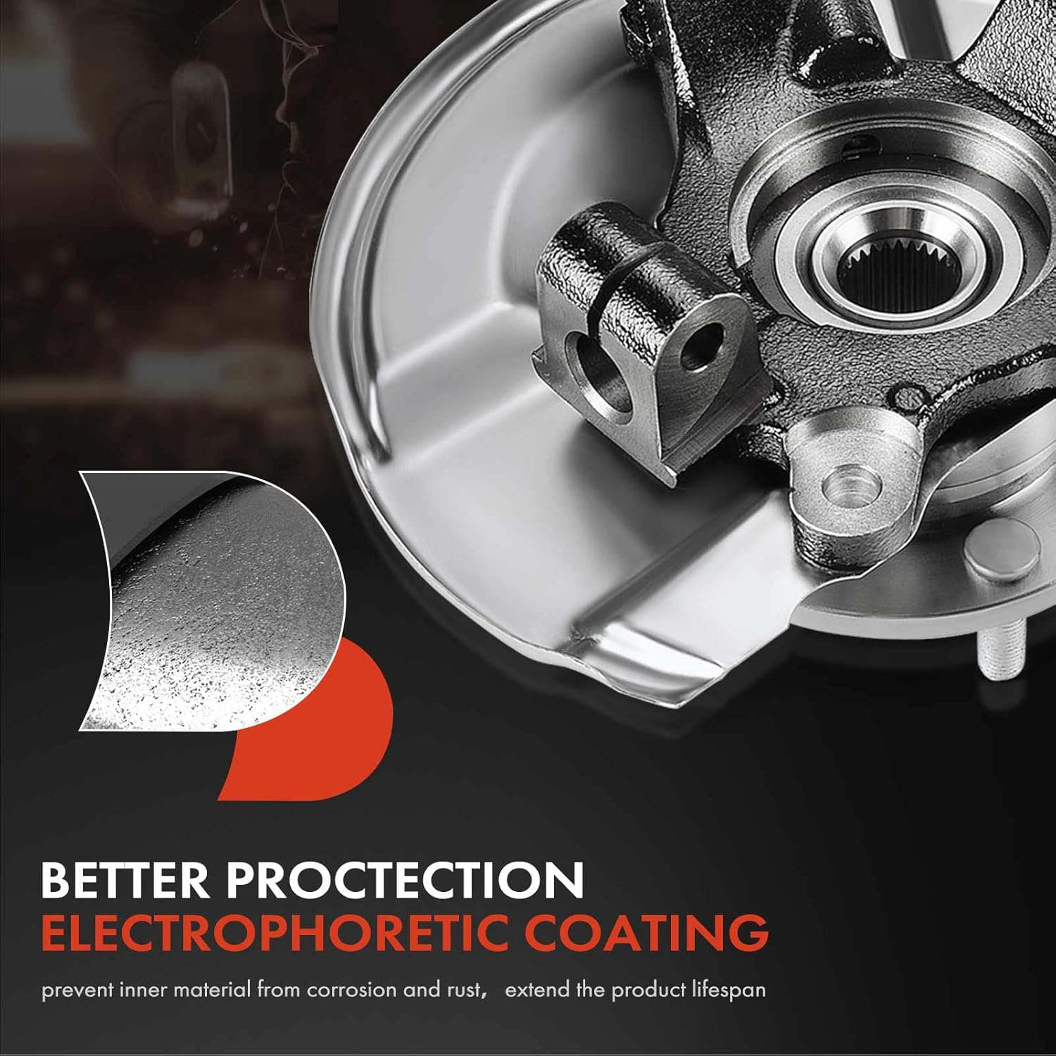 A-Premium 2 X Front Left and Right Steering Knuckle & Wheel Bearing Hub Assembly Compatible with Jeep Compass Patriot 2007-2017 & Dodge Caliber 2007-2012, 2.0L 2.4L, Driver and Passenger Side image number 4