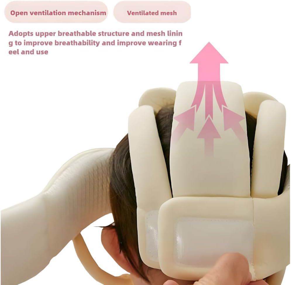 Adjustable Baby Head Protection Hat,Breathable Mesh Design | Cute Bunny Pattern | Lightweight & Safe for 6-24 Months image number 6