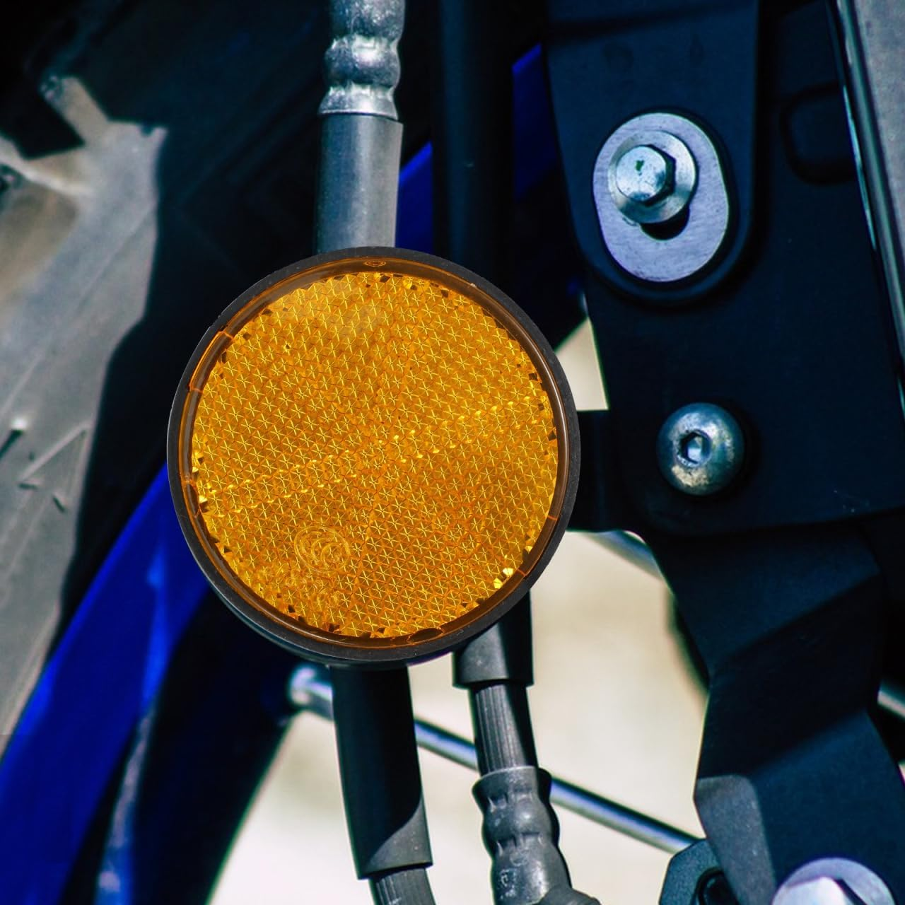 Mobestech 4Pcs Car Reflectors round Vehicle Reflectors for Improved Safety Easy Installation Compatible with Truck Motorcycle and Bicycle Sturdy Construction Warning Reflector