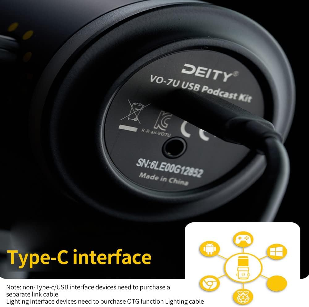 Deity VO-7U Boom Arm Kit USB Broadcast Microphone Dynamic USB Mic with RGB Lighting Effect for Phones Laptop PS5 Xbox Live Stream Conference Broadcast image number 6