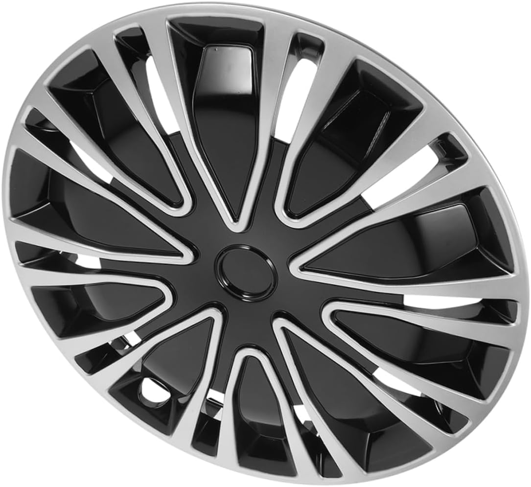 GETAJGHSD 16-Inch Automotive Wheel Hub Cover Rim Cap Silver Black Universal Decorative Hubcaps for Cars Vehicle Wheel Rim Covers image number 2