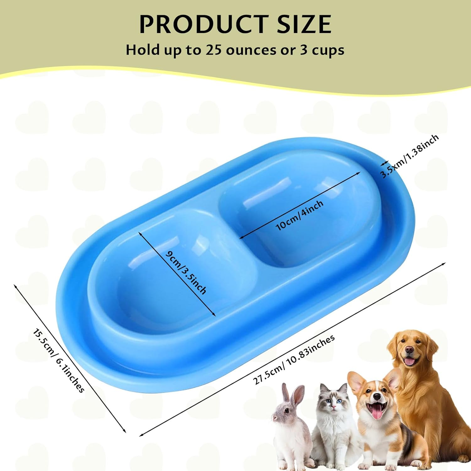 Velmoriah Ant Proof Cat Dog Food Bowl, 25Oz/4Cups Non-Slip Pet Water and Food Bowls, Dog Feeding Bowl Pet Food Dish for Dogs Cats image number 5