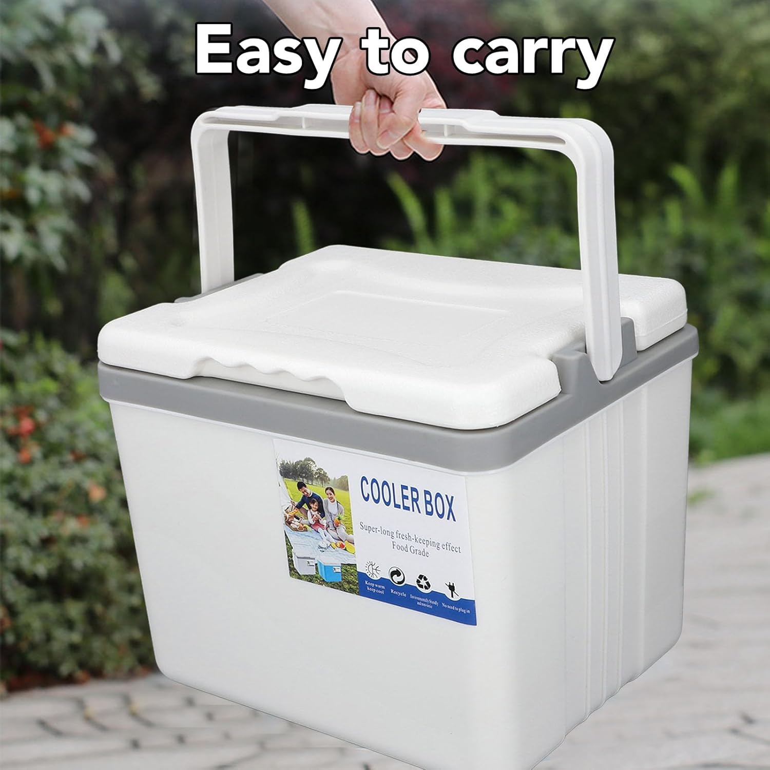 6L Portable Cooler Box Large Capacity, Drink Cool Insulated Hard Cooler Case with Sturdy Handles for Outdoor Fishing Picnic Camping image number 4