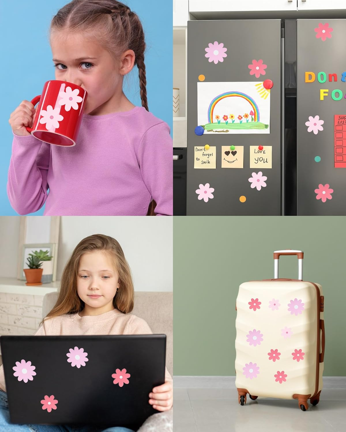 10 Sheets Daisy Flower Wall Stickers, Cute Colorful Floral Wall Stickers, Vinyl Wall Flowers Decals Decoration, Suitable for Daycare, Bedrooms, Living Rooms, Home Decor image number 5