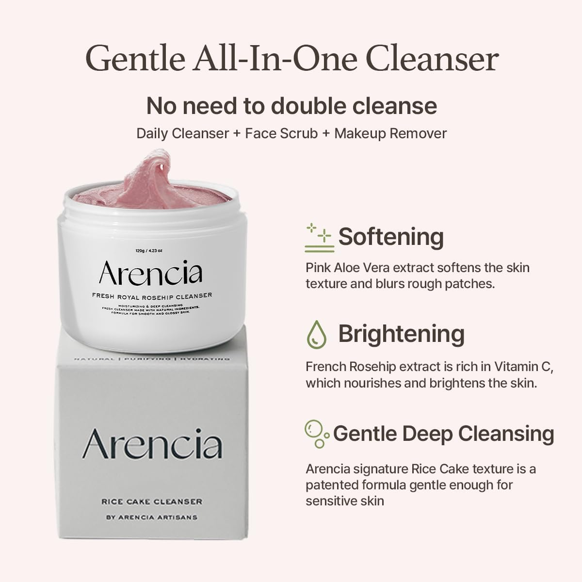 ARENCIA - Fresh Royal Rosehip Cleanser 120G image number 5