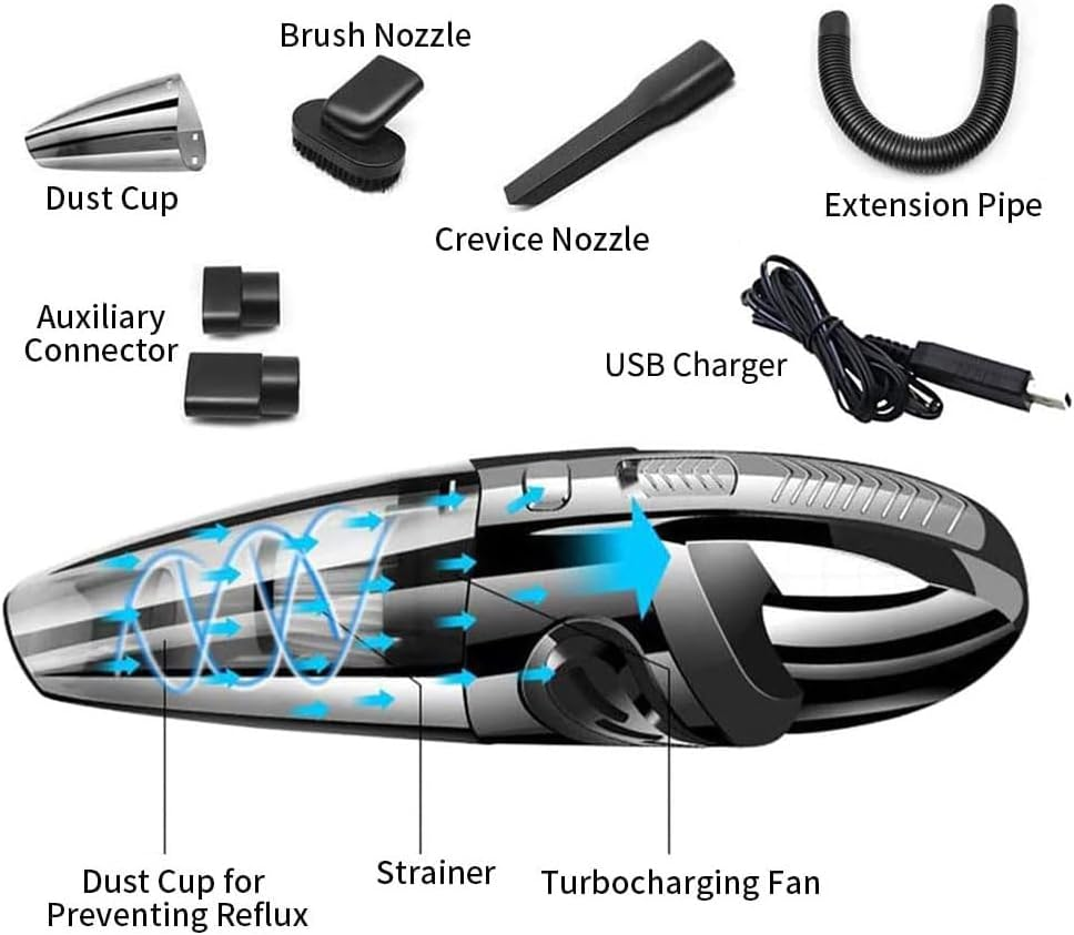 Cordless Car Vacuum Cleaner, 4500Pa Strong Suction Power, Suitable for Car, Pet Hair and Home Cleaning. （Black） image number 3