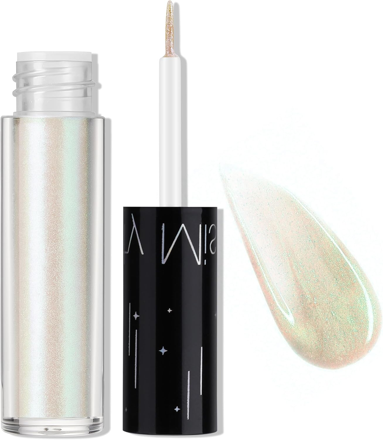 Erinde Liquid Glitter Eyeshadow, Highly Pigmented Shimmer Metallic Eye Makeup, Lightweight Waterproof Texture, Long Lasting Eye Shadow for Women, Colorful Eyeshadow, 1#