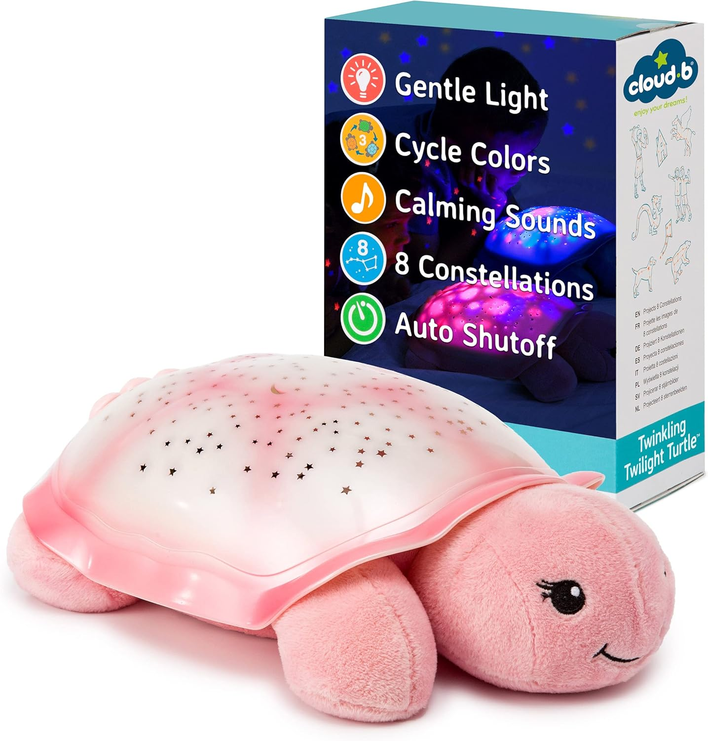 Cloud B Twinkling Twilight Turtle, Baby and Toddler Toys, Pink