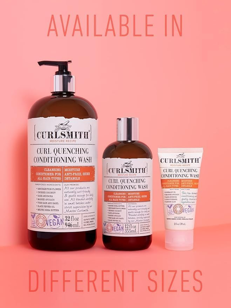 CURLSMITH - Curl Quenching Conditioning Wash - Vegan Cowash 2 in 1 Conditioner and Shampoo for Wavy, Curly and Coily Hair (3Oz) image number 3