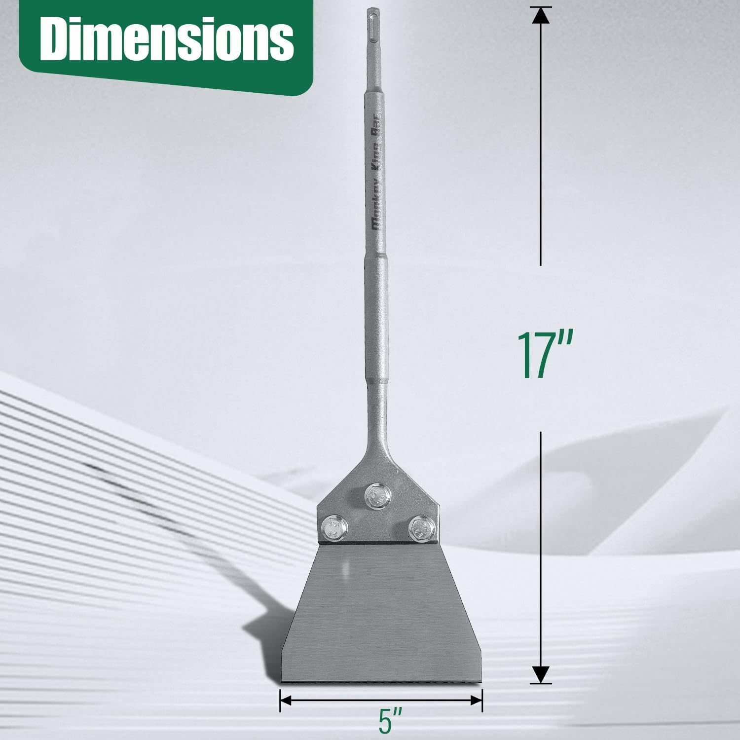 Monkeykingbar 5" Sds-Plus Floor Scraper Chisel - Flooring Removal Tool for Thinset & Tile Chisel Used for Clean Old Tiles, Laminates, Rust, and More (5.1X17.1")