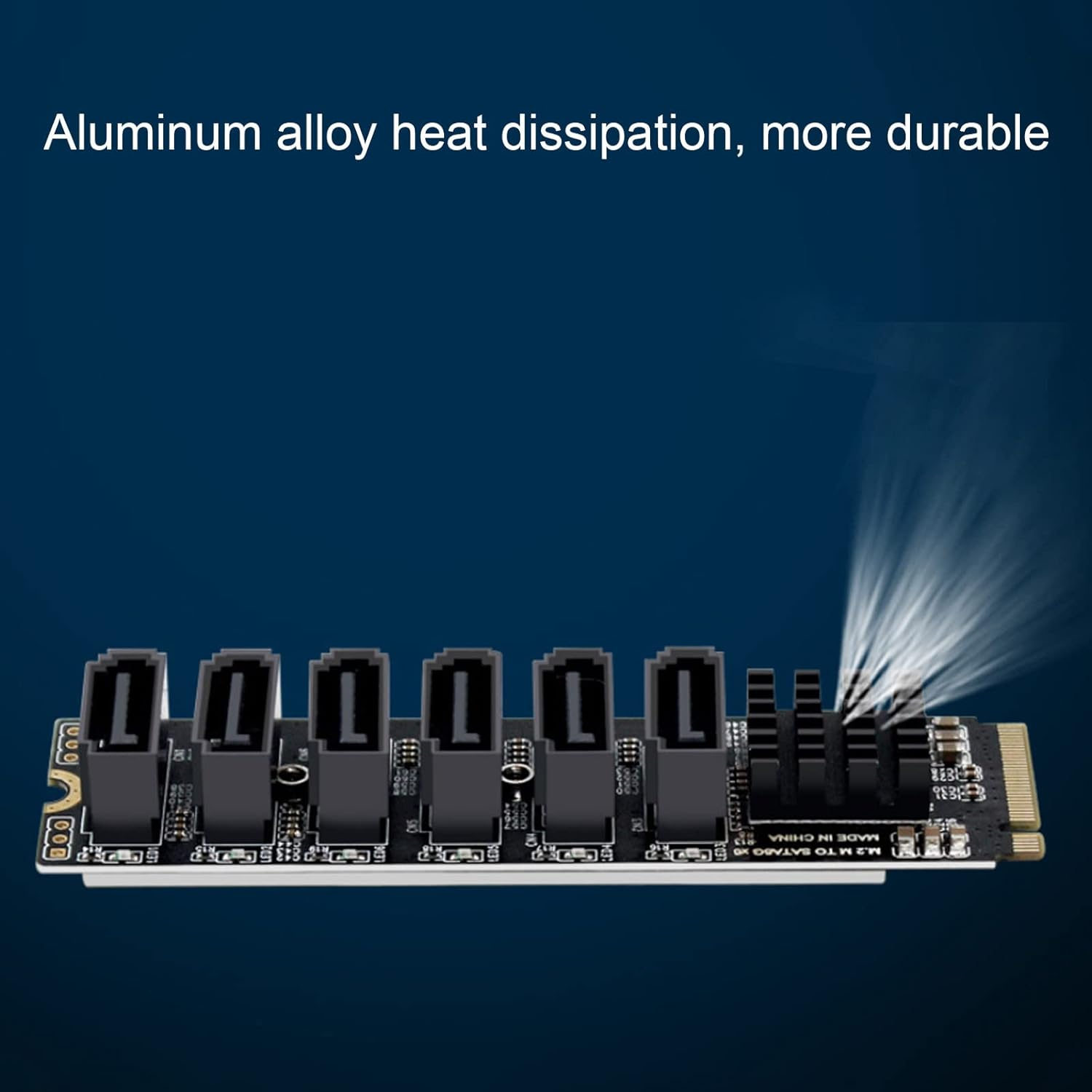 Gugxiom M.2 to SATA3.0 Adapter Card, 6Gbps High Speed ASM1166 M.2 to SATA3.0 Adapter, Support 6 SATA Devices for Thunderbolt Expansion, for OS X, for Windows, for Linux image number 1