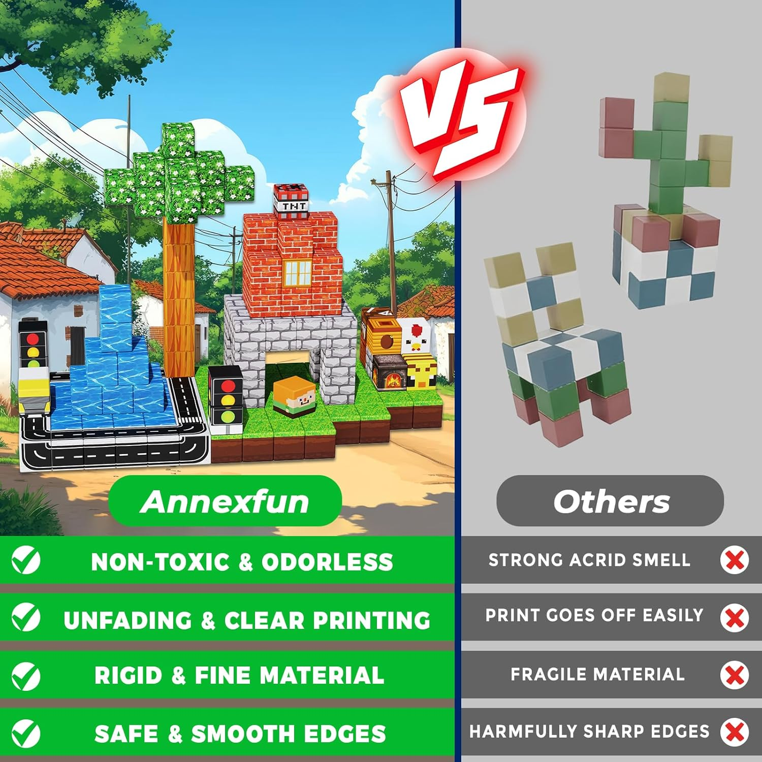 Magnetic Blocks - 150PCS Building Blocks Road Forest Magnetic Cubes - Toys for Montessori Toddler Birthday Gifts -STEM Sensory Construction Toys for Kids Ages 3+ for Boy & Girl image number 5