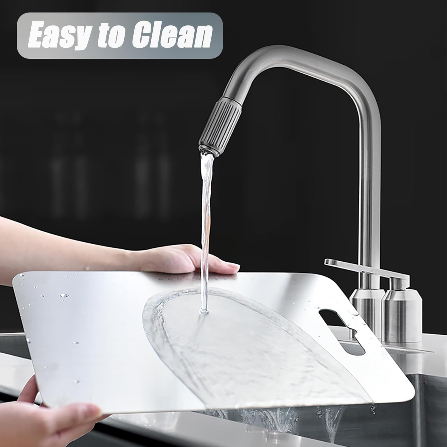 TTFP Titanium Cutting Board - 99.7% Pure Titanium Chopping Board for Kitchen Cutting Board (Large) image number 2