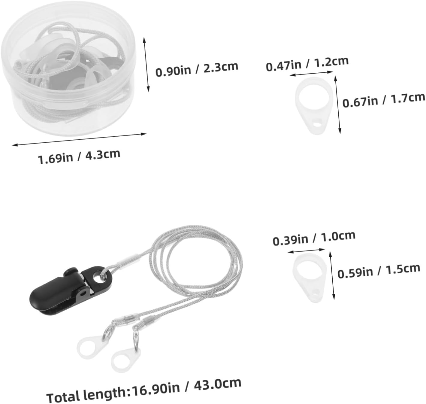 Healeved Dual Clip Hearing Aid Retainer Lost Rope Hearing Amplifier Holder String for Seniors Adults - Black image number 7