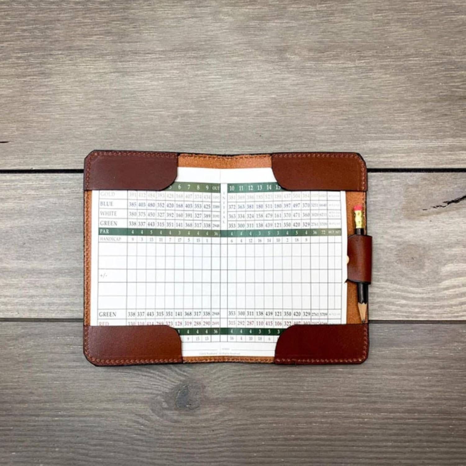 Golf Scorecard Holder, Yardage Book Cover, Exercise PU Leather, Golf Scorecard Golf Score Cards Holder for Game Outdoor Gifts image number 5