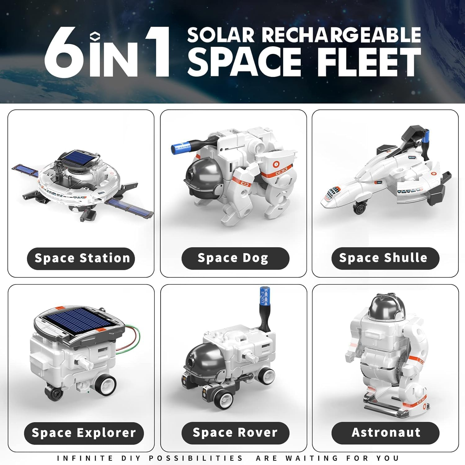 TEMI Projects for Kids Ages 8-12, Science Kits for Boys 8-14, 6-In-1 Solar Robot Space Toys Building Science Kits Gifts 7 8 9 10 11 12 13 Year Old Boys Girls Teen image number 6