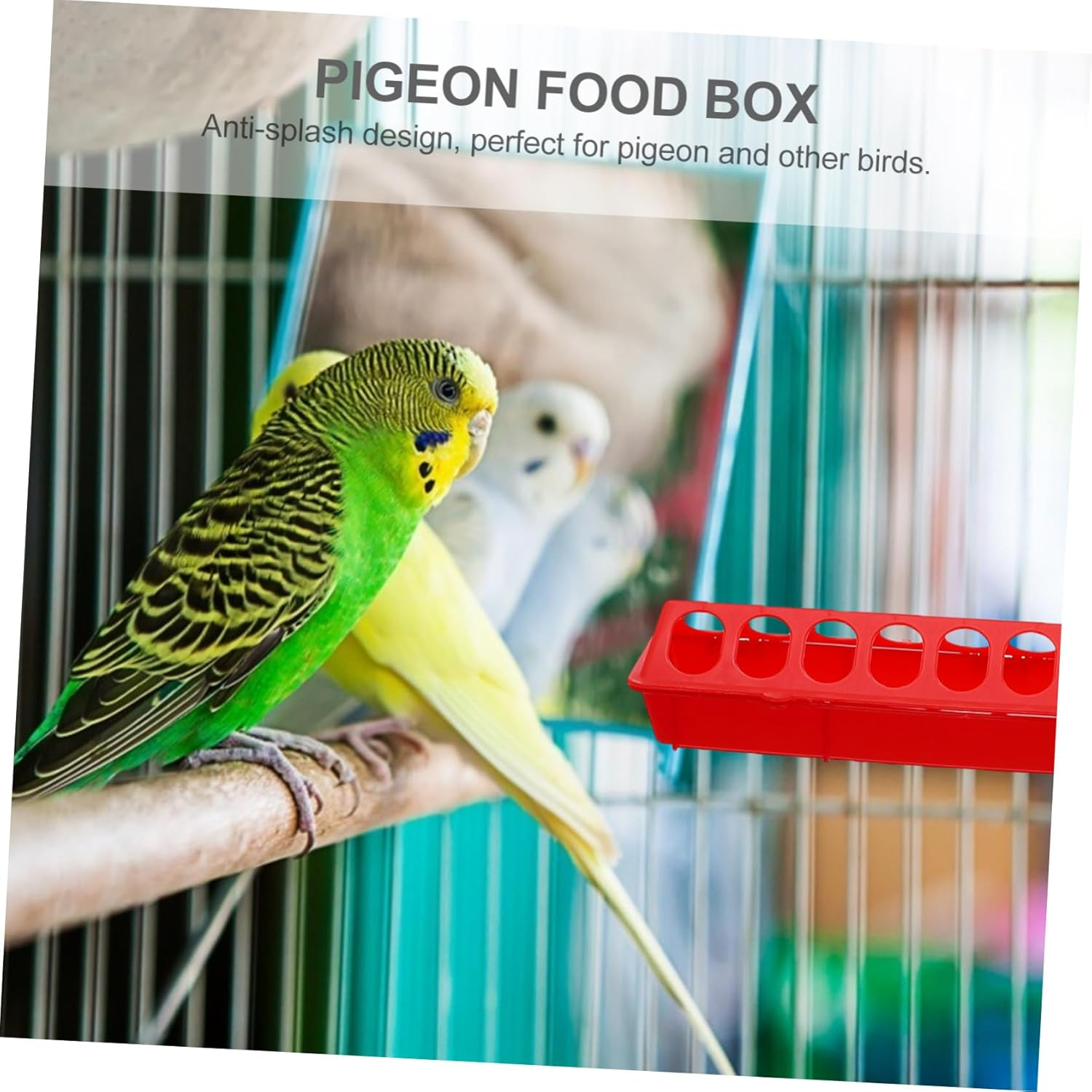 WOONEKY 2Pcs Pigeon Feeding Troughs Pigeon Cage Food Boxes Non-Slip Base Safe Healthy Bird Feeder for Small Birds image number 1