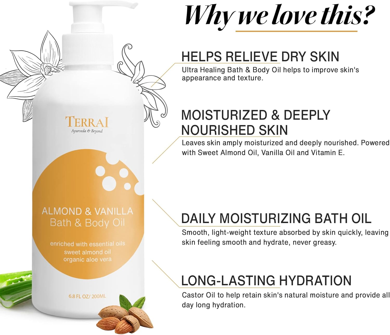 Terrai after Bath and Body Massage Oil | Luxury Oil | for Glowing and Healthy Skin | Pack of 2 (300Ml Each) image number 5
