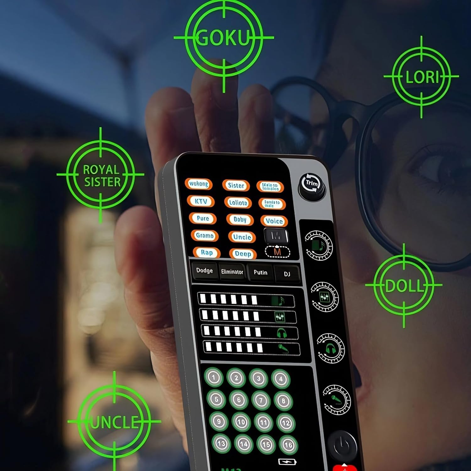 Gaming Mixer with Voice Changer Voice Changer with Voice Changer, Portable Handheld Microphone for Live Streaming Singing and Gaming, Cool Appearance and Multiple Connection Options DJ Mixers image number 2