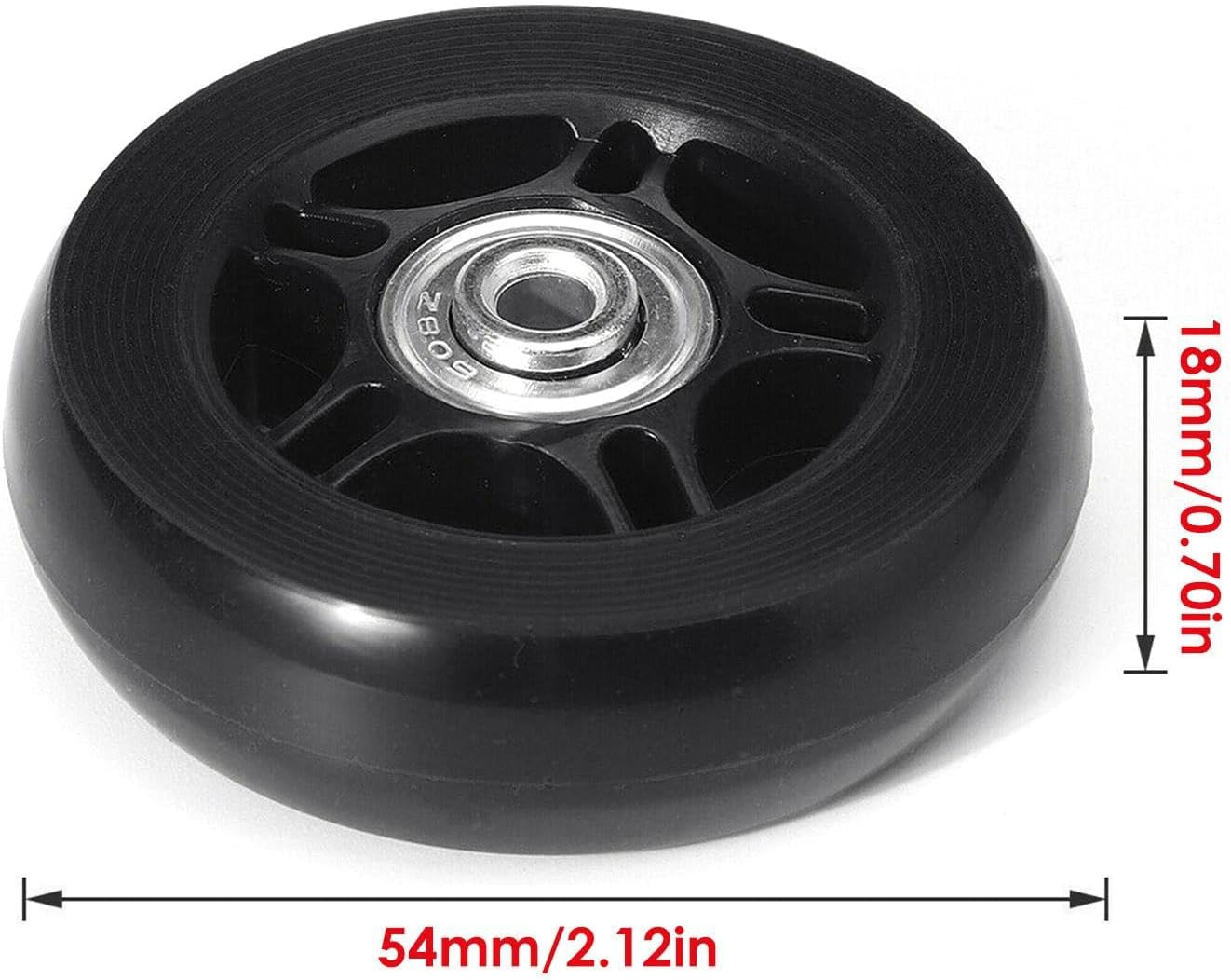 Luggage Suitcase Replacement Wheels Wheel, Suitcase Wheels Replacement Wheels - Mute Trolley Case Wheels, Luggage Replacement Wheels for Shopping Trolleys and Luggage, 2 Pieces 54 Mm X 18 Mm, Siehe image number 5