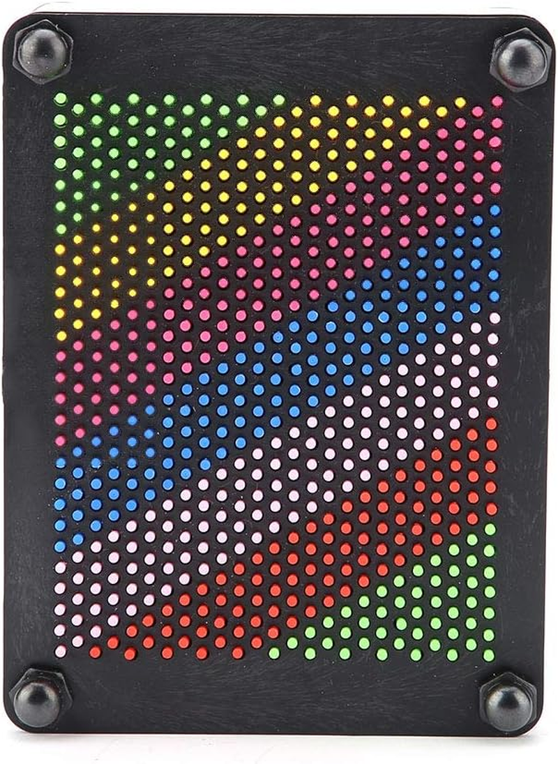 Pin Art Board, Silver Classic 3D Pin Art Desk Toy for Creative Visuals, Stress Relief Game for Home and Office (Black Background Trumpet) image number 2