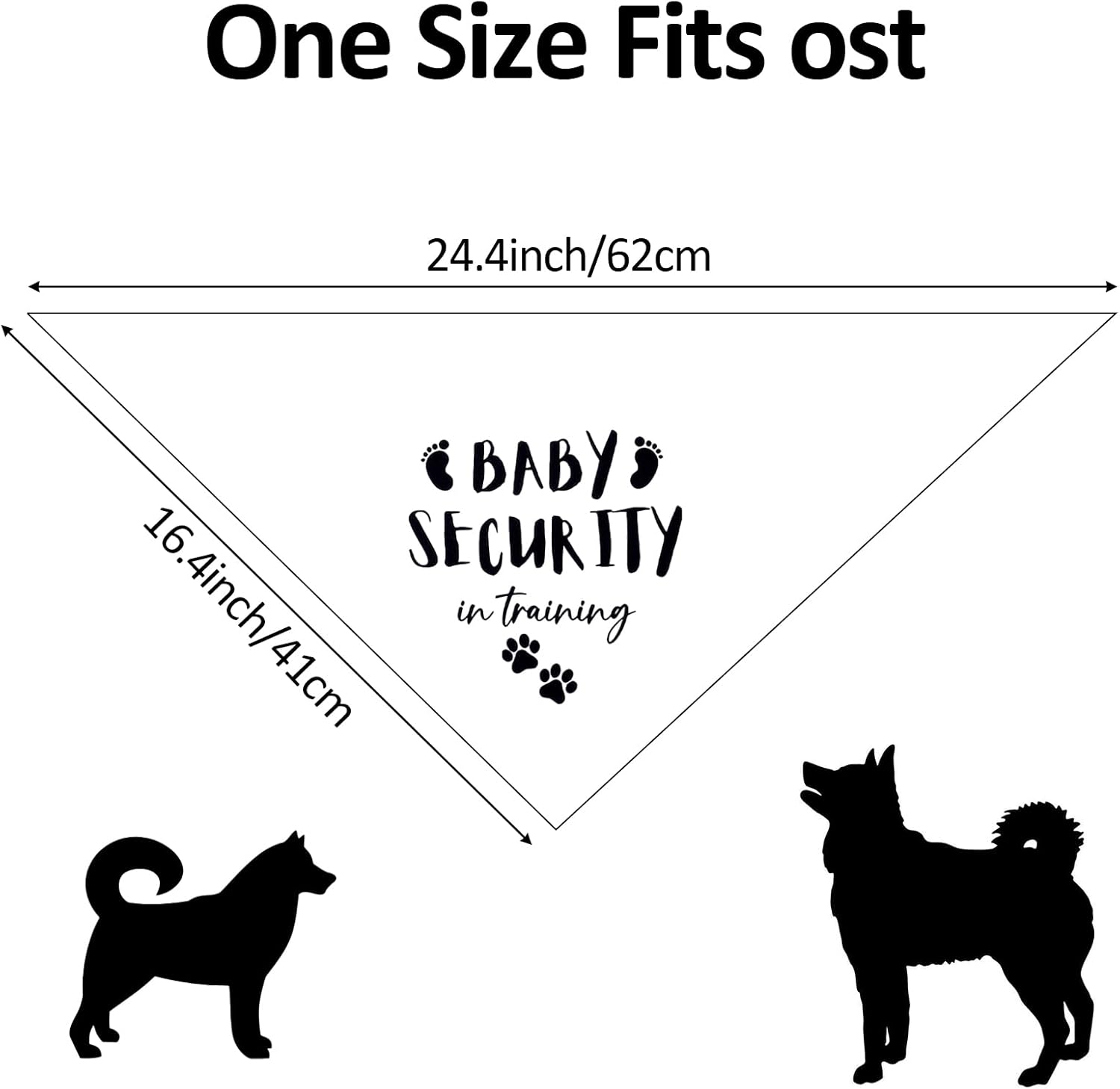 2 PCS Dog Bandana Baby Security in Training Scarf Baby Announcement Sign Triangle Printed Dog Pet Accessories Washable Funny Pregnancy Dog Bandana for Dog Lovers Large Dogs