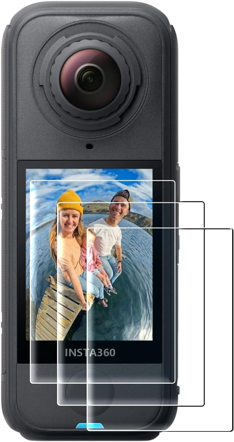 AMAZEAR Screen Protector for Insta360 X4 Air Accessories (3-Pack), Tempered Glass LCD Screen Film, Camera Accessories Protective Cover for Insta 360 X4 Air, Ultra HD, 9H Hardness, Anti-Scratch image number 1