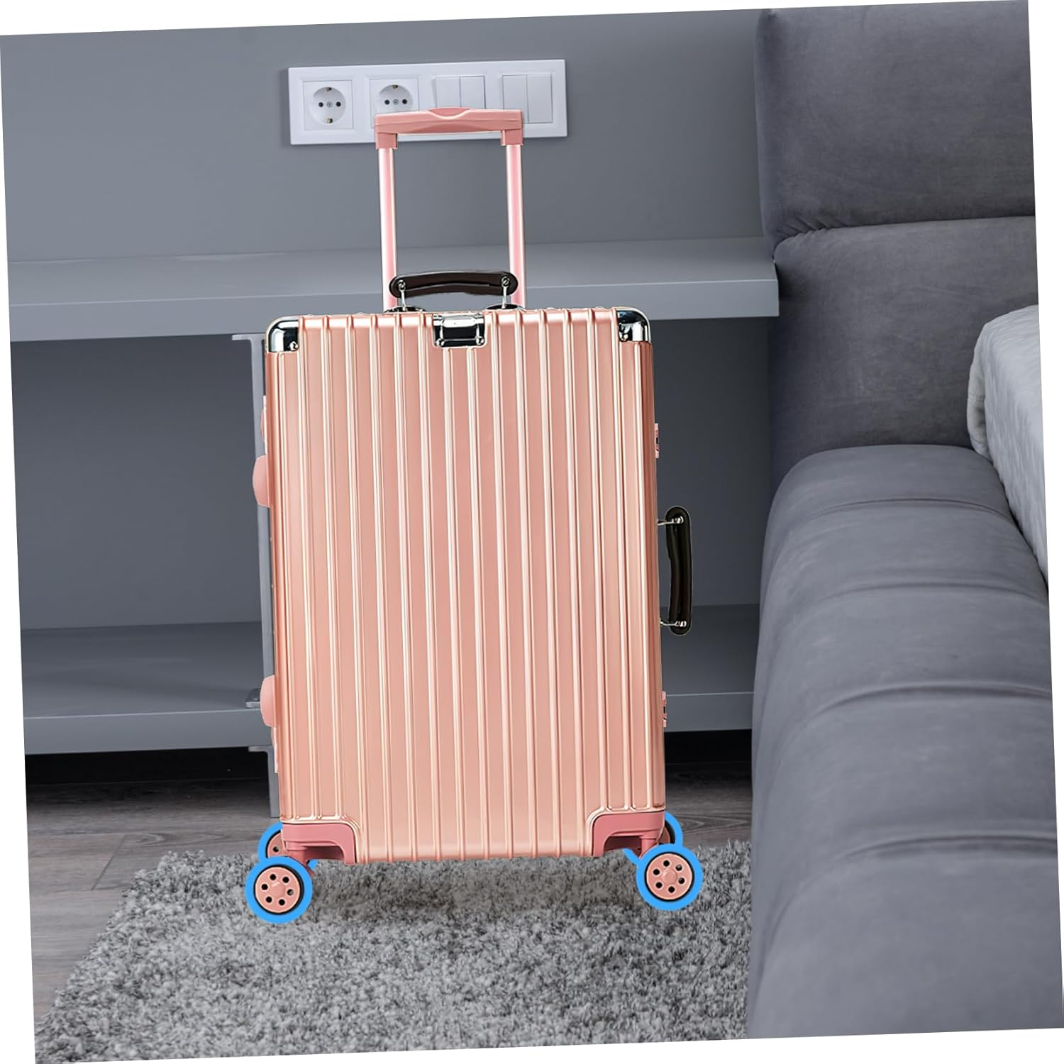 8Pcs Luggage Wheel Covers Suitcase Rubber Wheel Protectors Luggage Covers for Suitcase Castor Protectors Travel Accessories for Plane image number 4