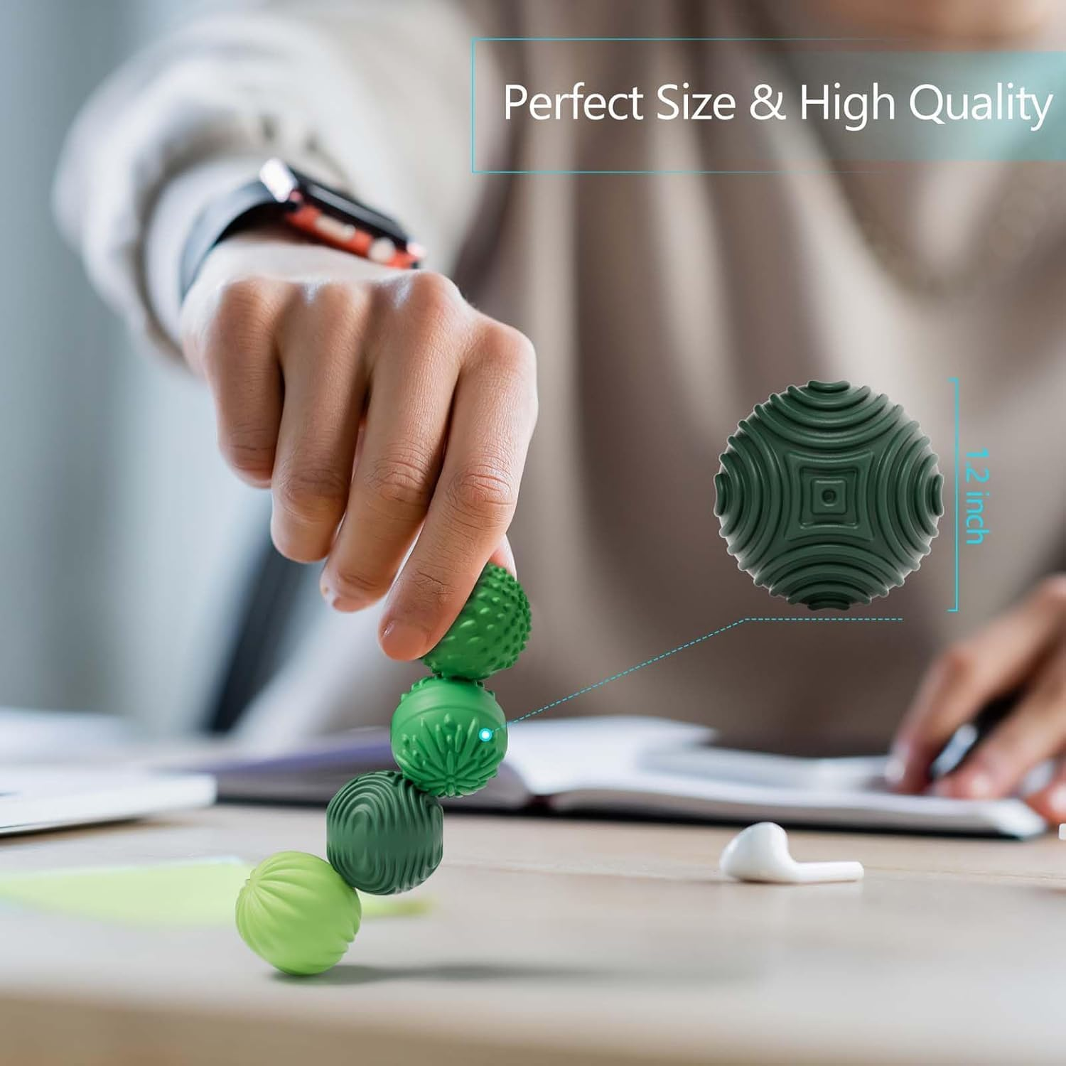 Silicone Magnetic Balls Fidget Toys for Adults & Teens,4Pcs Stress Relief Sensory Toys for Autism ADHD Anxiety,Fun Textures Gadgets,Office Desk Toy,Stocking Stuffers for Women Men Teen Gift image number 1