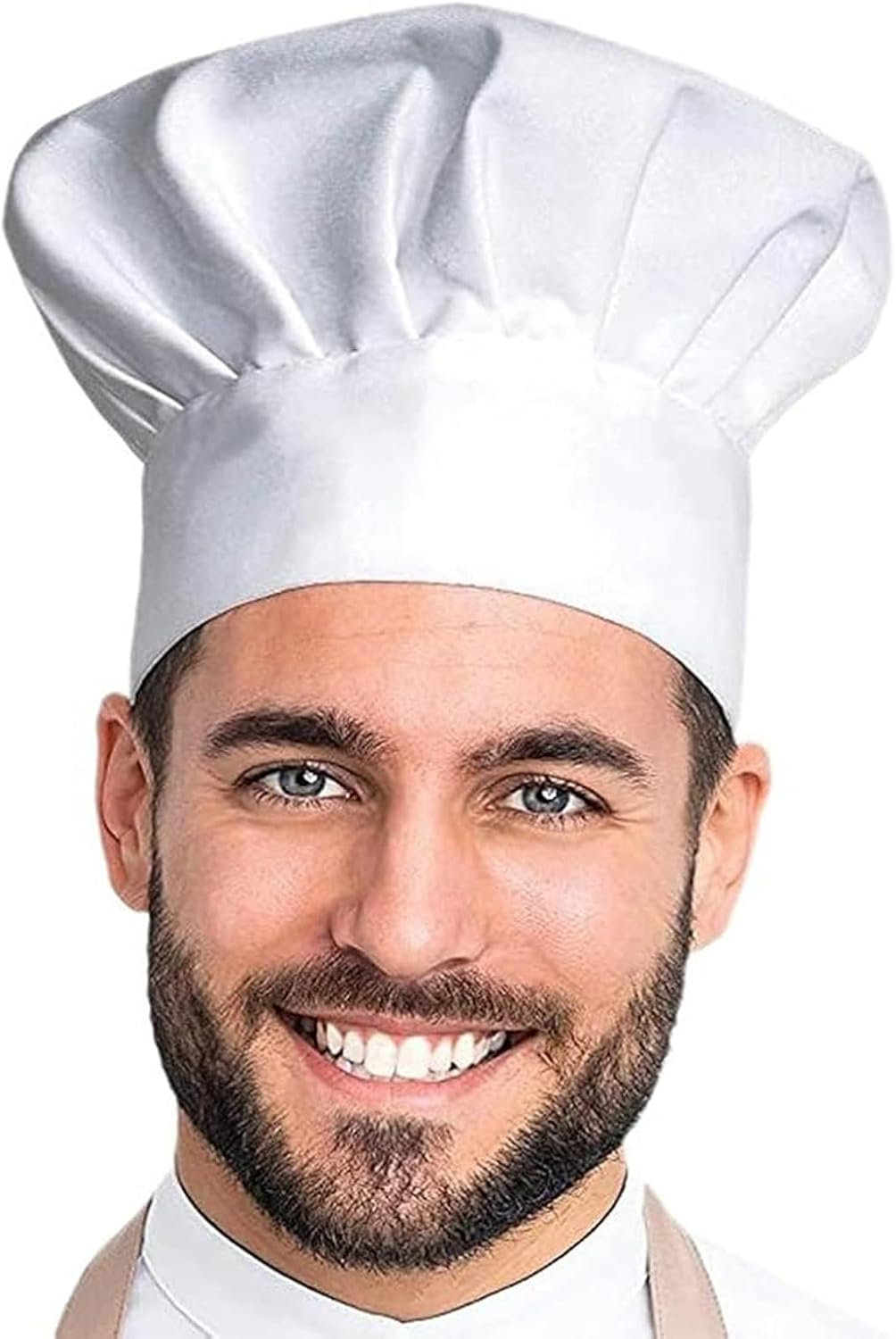 OJIOUI Chef Apron Hat Set for Women and Men, Adjustable Bib Apron with Pockets Costume Apron for Kitchen Cooking image number 1