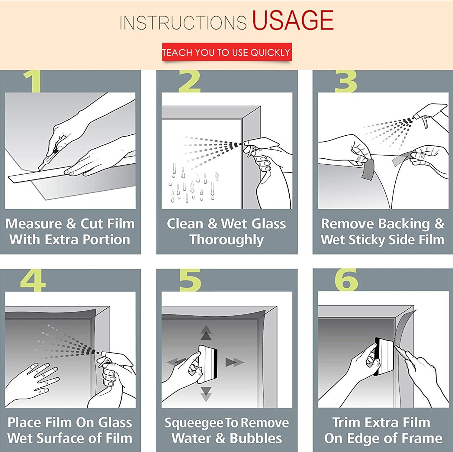 Arthome All Blackout Window Film, 45X254Cm Removable Privacy Film，Anti UV Dark Window Tint Frosted Decorative Privacy Films No Glue Self Static Cling for Bathroom Living Bedroom Kitchen Home image number 2