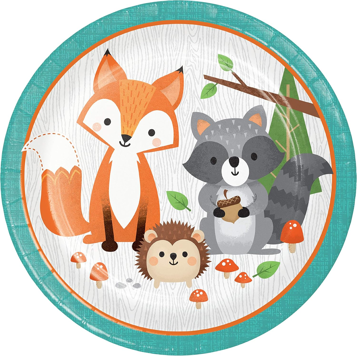 Creative Converting Wild One Woodland 8 Carat Paper Plates, Multi-Colour image number 1