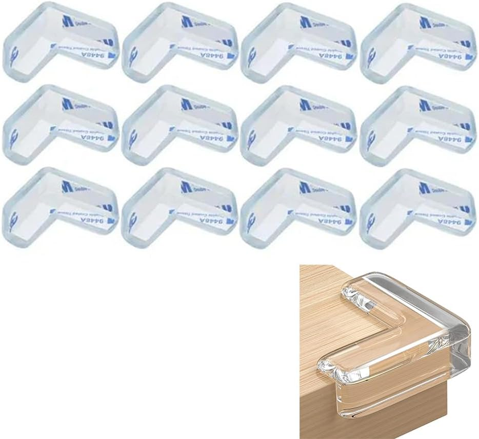 Baby Proofing Corner Protector Baby, 12 Pack Table Corner Protectors Baby Proof Corners and Edges Safety Bumpers Cushion for Table Furniture Sharp Corners image number 2