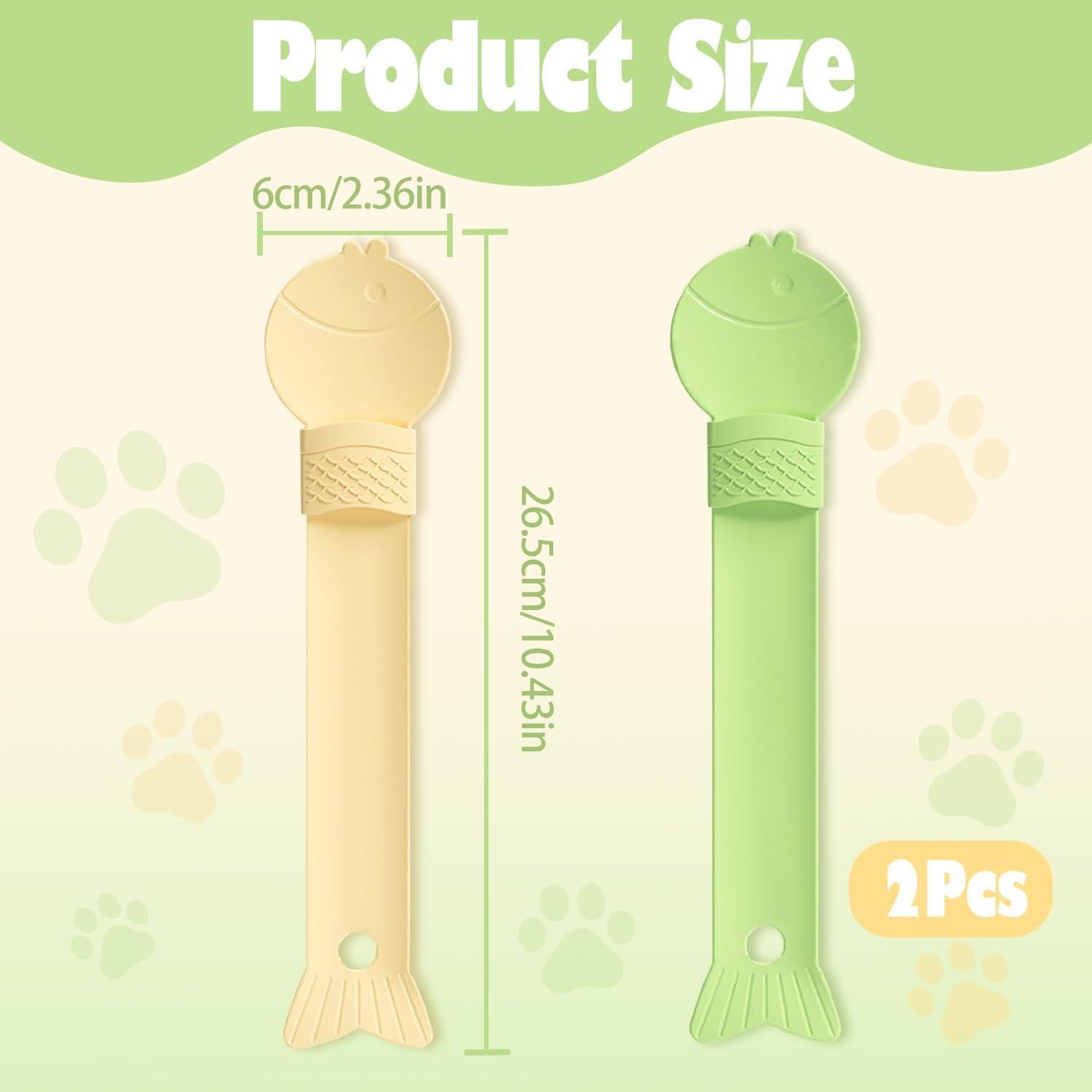 UTXN 2 Pcs Cat Treat Spoon Cat Strip Squeeze Spoon Cat Treat Feeding Spoon Cat Strip Squeeze Feeder Happy Spoon for Cat Treats Cat Treat Spoon for Wet Food(Yellow/Green) image number 4