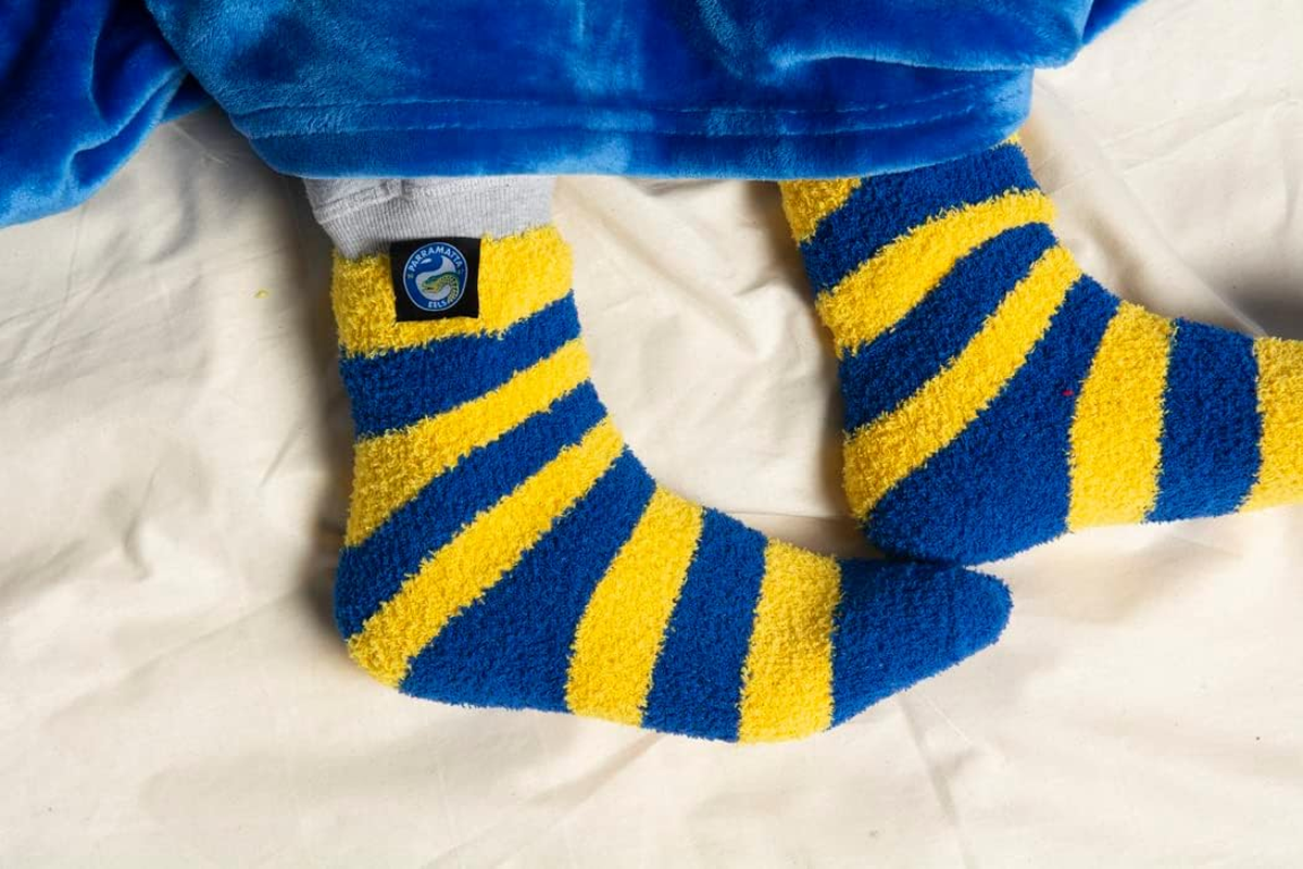 NRL Parramatta Eels Comfortable Soft Feel Supporter Bed Socks 3 Pair | National Rugby League | Women'S Sizes image number 4