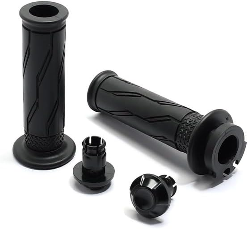 For Yamaha Grip Assembly，Rugged Grip Motorcycle Handlebar Grips - Premium Rubber, Non-Slip Design, Universal Fit for Yamaha FZ1/6/8/R1/R6/MT07/09 Black image number 2