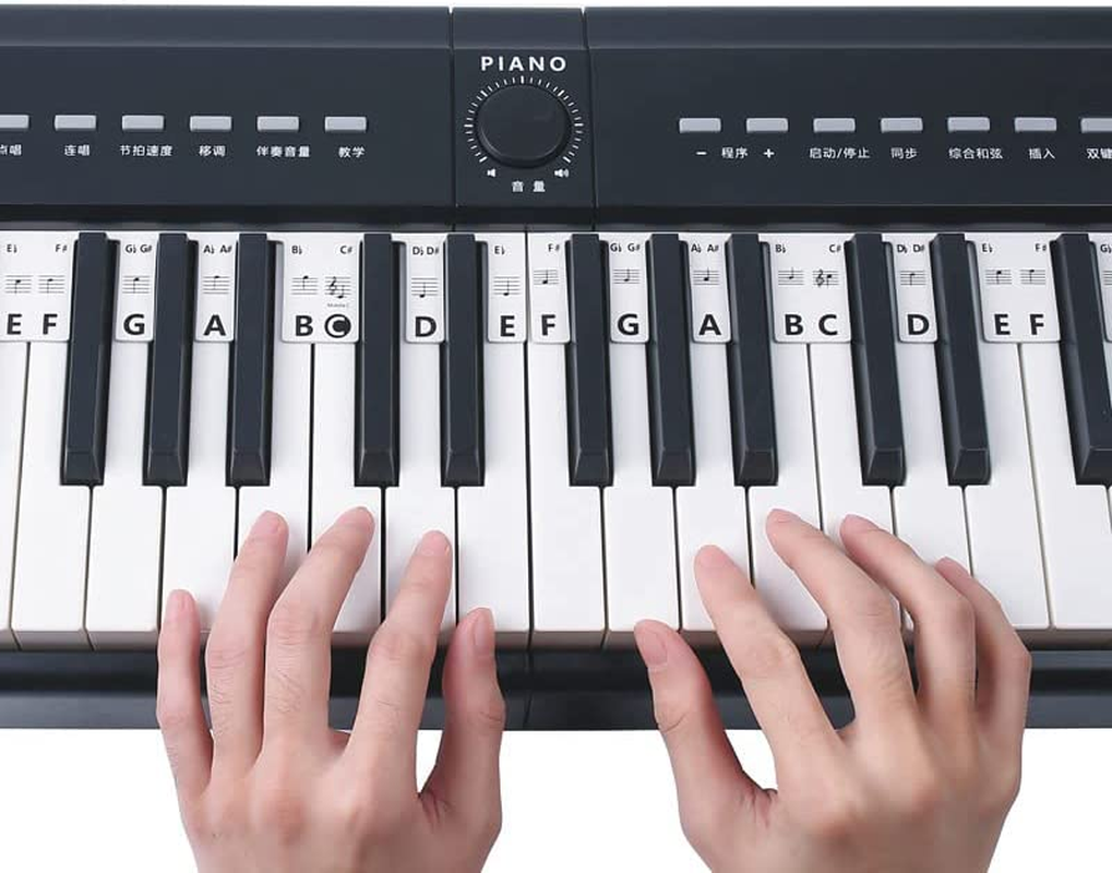 Piano Keyboard Stickers for 88 Key, Bold Large Full-Size Letter Piano Stickers for Learning, Removable and Reusable Silicone Piano Keyboard Letters, Notes Label for Beginners and Kids image number 2